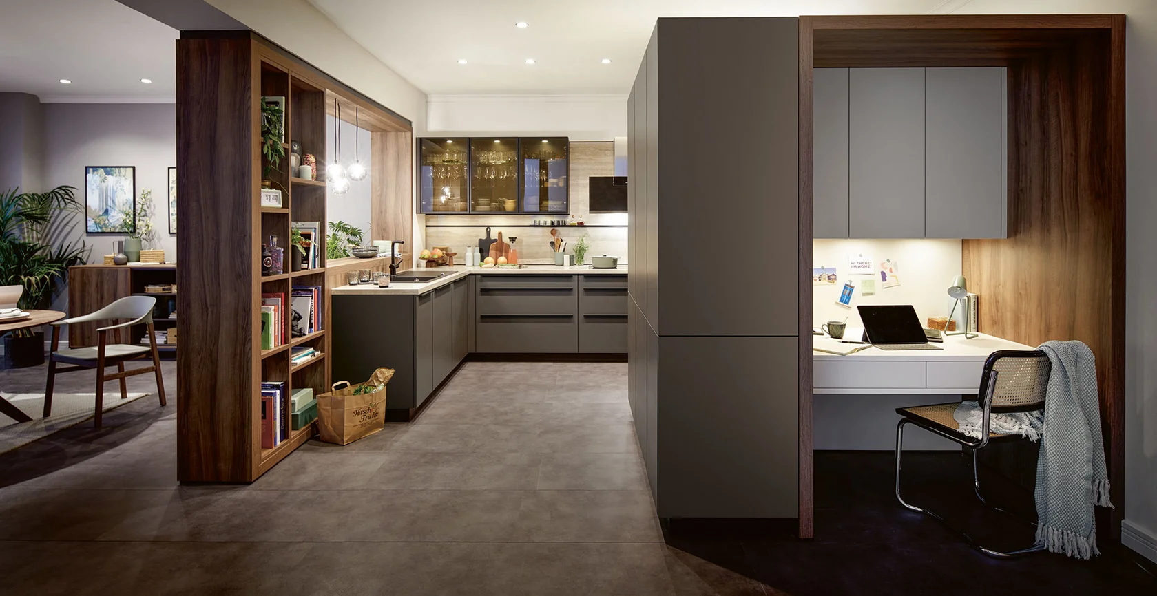 Urban warm wood look kitchen