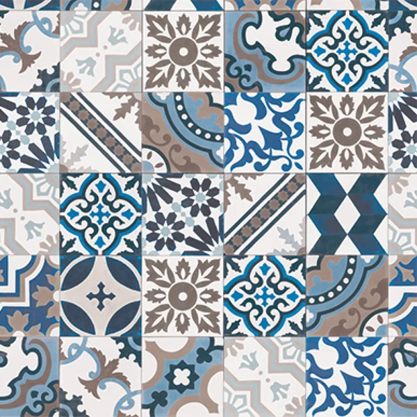 Nischenverkleidung Melamin – MM83L Fliesendekor blau