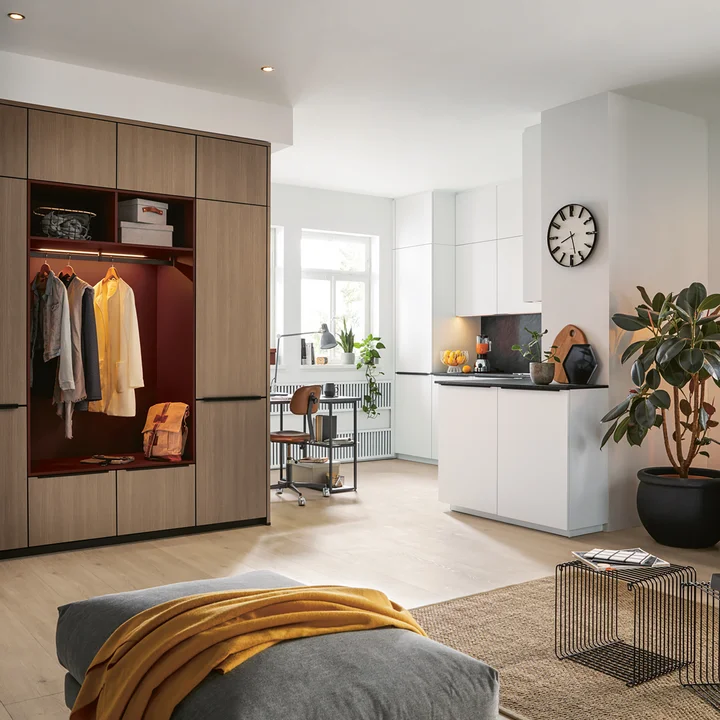 modern black matt and white kitchen