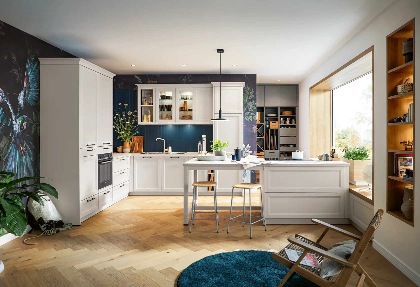 seashell white country kitchen