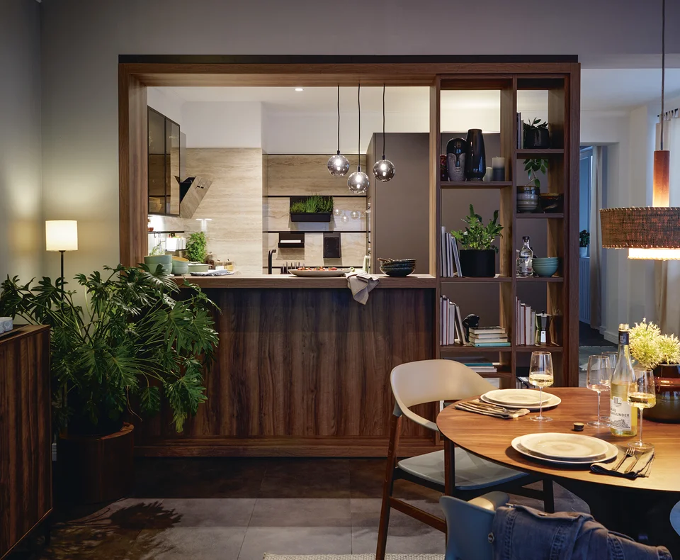 open kitchen and living room