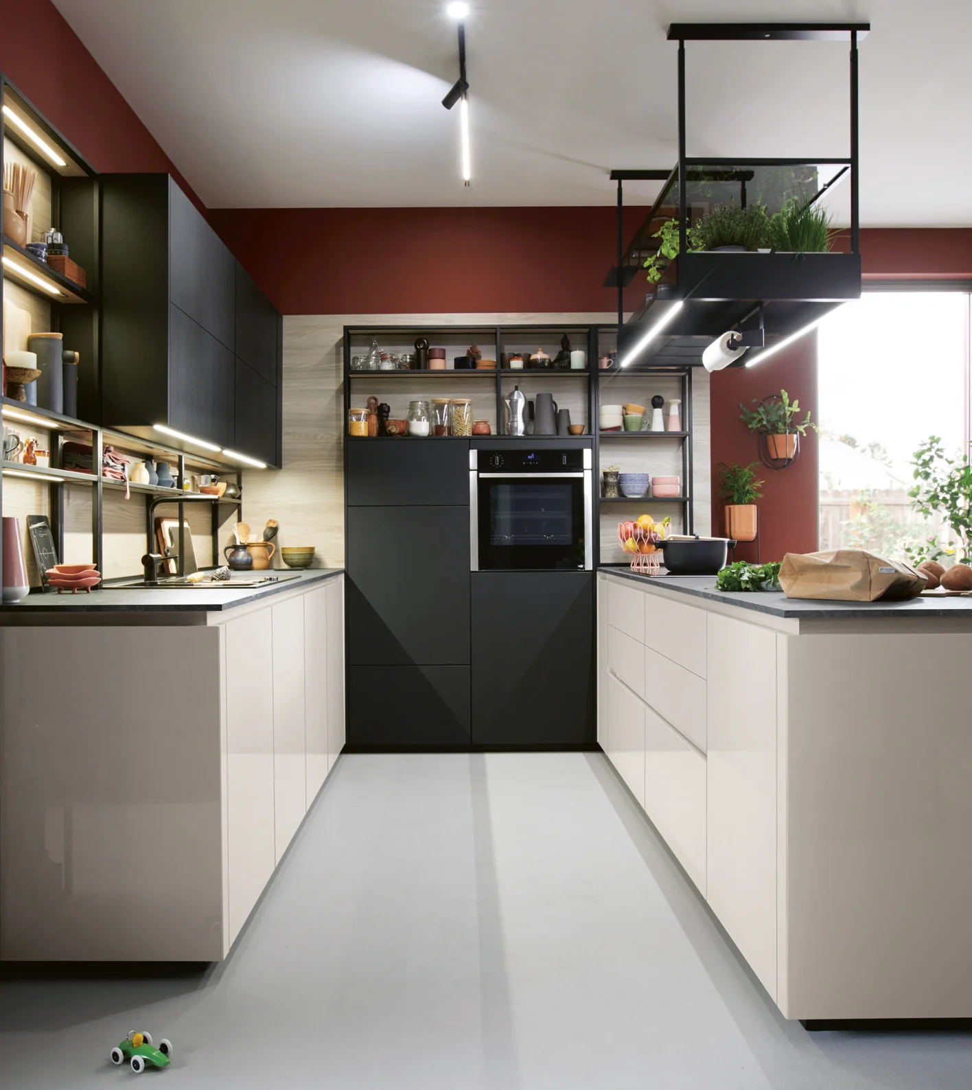 white and black kitchen