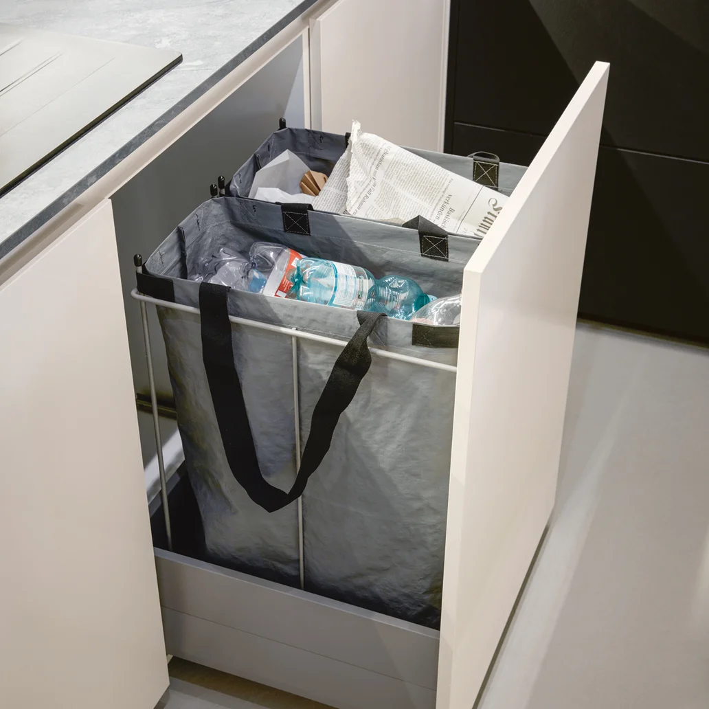 recycling bags in the kitchen